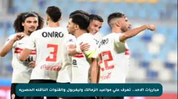 مباريات الأحد.. تعرف على مواعيد الزمالك وليفربول والقنوات الناقلة الحصرية